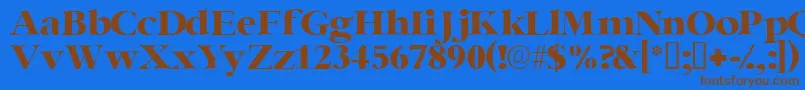 Ingenuessk Font – Brown Fonts on Blue Background