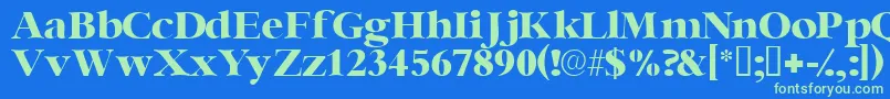 Ingenuessk Font – Green Fonts on Blue Background