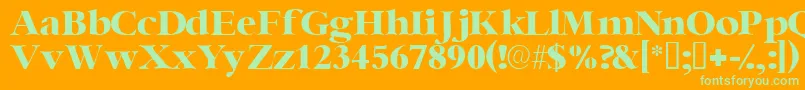 Ingenuessk Font – Green Fonts on Orange Background