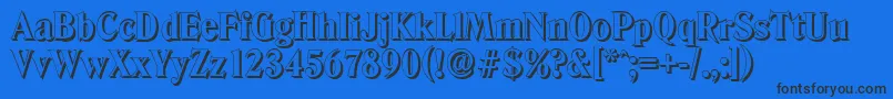DenvershadowXboldRegular Font – Black Fonts on Blue Background