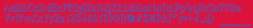 DenvershadowXboldRegular Font – Blue Fonts on Red Background