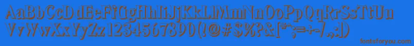 DenvershadowXboldRegular Font – Brown Fonts on Blue Background