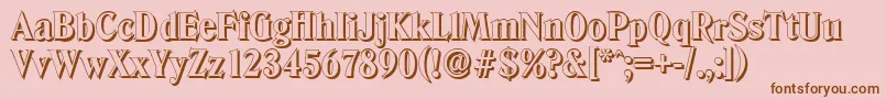 DenvershadowXboldRegular-Schriftart – Braune Schriften auf rosa Hintergrund