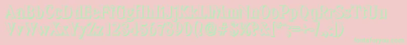 DenvershadowXboldRegular Font – Green Fonts on Pink Background