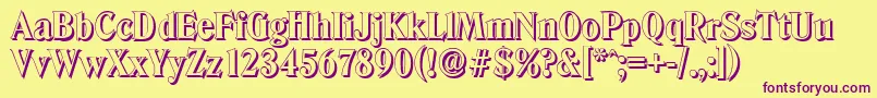DenvershadowXboldRegular Font – Purple Fonts on Yellow Background