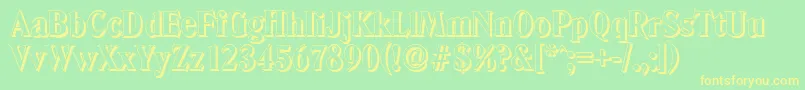 DenvershadowXboldRegular Font – Yellow Fonts on Green Background