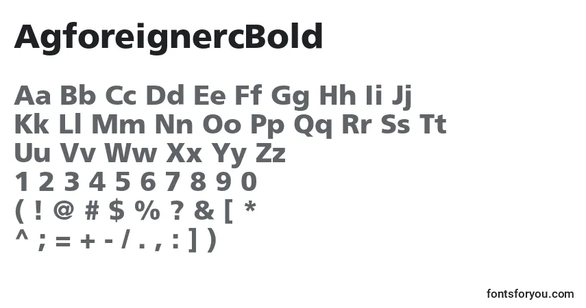 Schriftart AgforeignercBold – Alphabet, Zahlen, spezielle Symbole