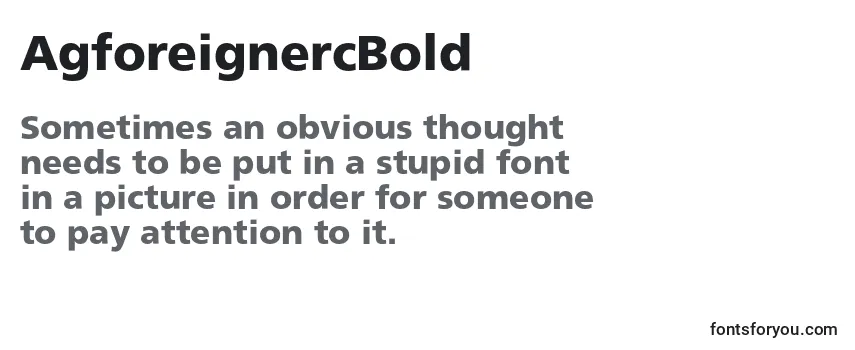 Review of the AgforeignercBold Font