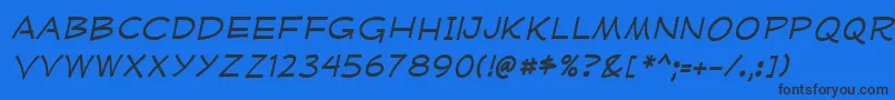 MufferawxpItalic Font – Black Fonts on Blue Background