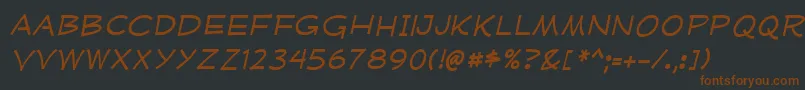 fuente MufferawxpItalic – Fuentes Marrones Sobre Fondo Negro