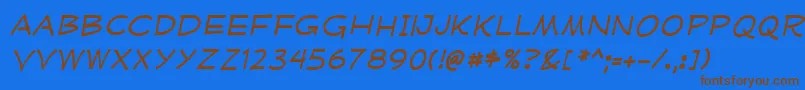 MufferawxpItalic Font – Brown Fonts on Blue Background