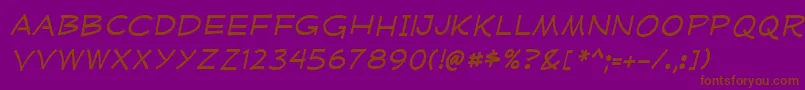 MufferawxpItalic Font – Brown Fonts on Purple Background