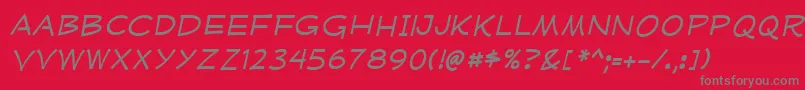 MufferawxpItalic Font – Gray Fonts on Red Background