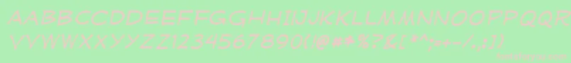 MufferawxpItalic Font – Pink Fonts on Green Background