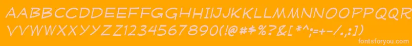 MufferawxpItalic Font – Pink Fonts on Orange Background