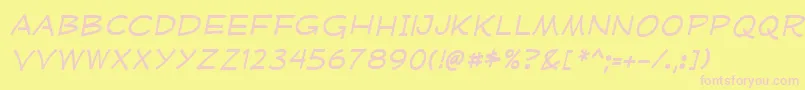 MufferawxpItalic Font – Pink Fonts on Yellow Background