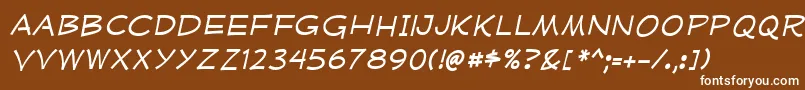 MufferawxpItalic Font – White Fonts on Brown Background