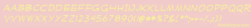 MufferawxpItalic Font – Yellow Fonts on Pink Background