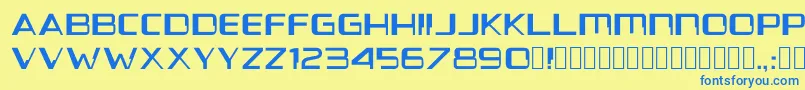 フォントVoyanui1.154 – 青い文字が黄色の背景にあります。