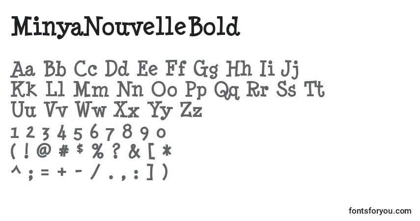 Schriftart MinyaNouvelleBold – Alphabet, Zahlen, spezielle Symbole