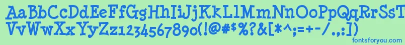 MinyaNouvelleBold Font – Blue Fonts on Green Background