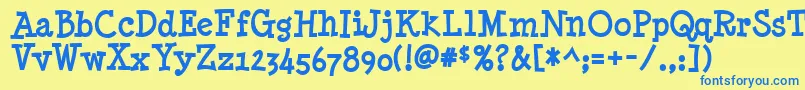 MinyaNouvelleBold Font – Blue Fonts on Yellow Background