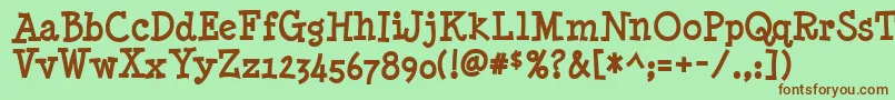 Шрифт MinyaNouvelleBold – коричневые шрифты на зелёном фоне