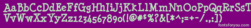 MinyaNouvelleBold Font – Green Fonts on Purple Background