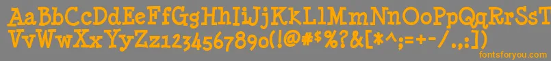 MinyaNouvelleBold-Schriftart – Orangefarbene Schriften auf grauem Hintergrund