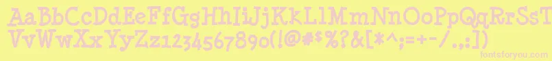 MinyaNouvelleBold Font – Pink Fonts on Yellow Background