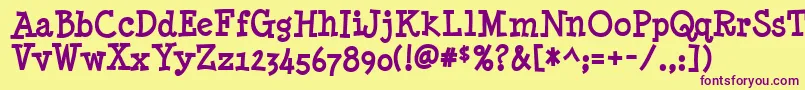 MinyaNouvelleBold Font – Purple Fonts on Yellow Background