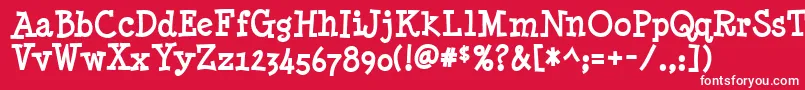 フォントMinyaNouvelleBold – 赤い背景に白い文字
