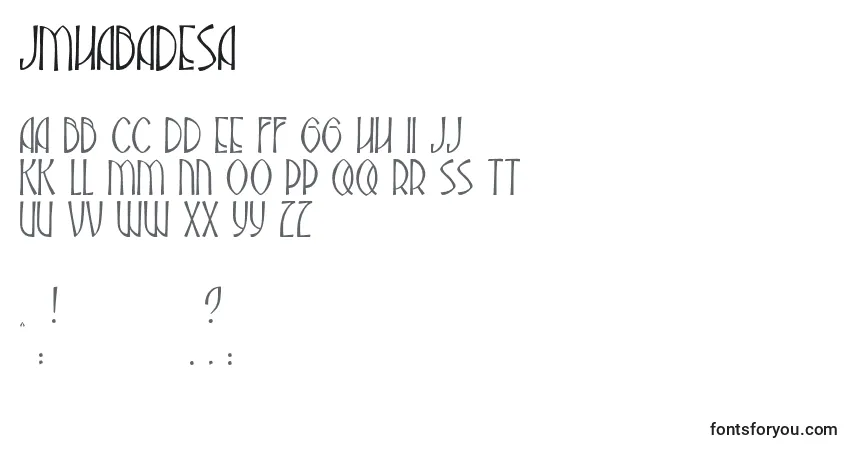 Schriftart JmhAbadesa (101666) – Alphabet, Zahlen, spezielle Symbole