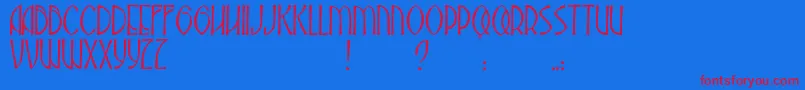 JmhAbadesa Font – Red Fonts on Blue Background