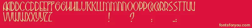 JmhAbadesa Font – Yellow Fonts on Red Background