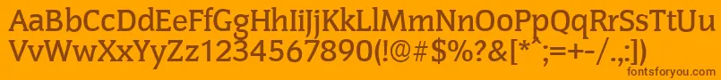 Шрифт CongressserialMediumRegular – коричневые шрифты на оранжевом фоне