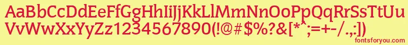 CongressserialMediumRegular Font – Red Fonts on Yellow Background