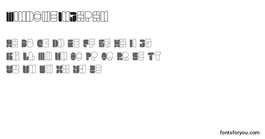 WindowsInJapan-fontti – aakkoset, numerot, erikoismerkit