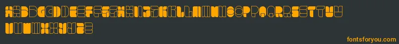 Fonte WindowsInJapan – fontes laranjas em um fundo preto