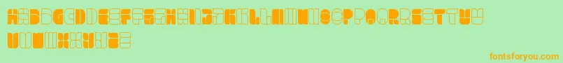 WindowsInJapan Font – Orange Fonts on Green Background