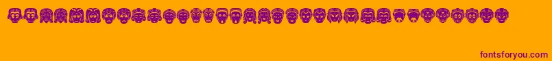 Meine-fontti – violetit fontit oranssilla taustalla