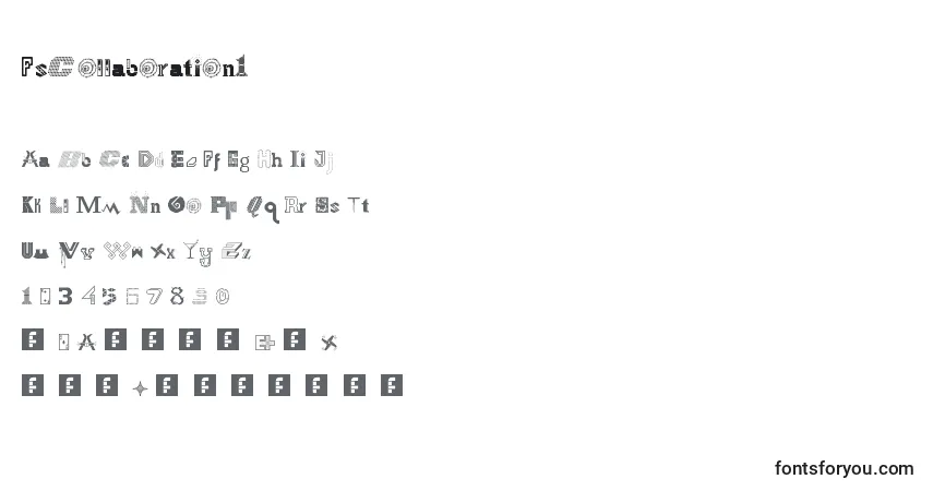 Czcionka FsCollaboration1 – alfabet, cyfry, specjalne znaki