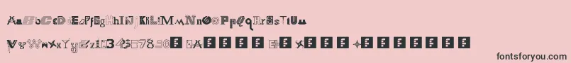 フォントFsCollaboration1 – ピンクの背景に黒い文字