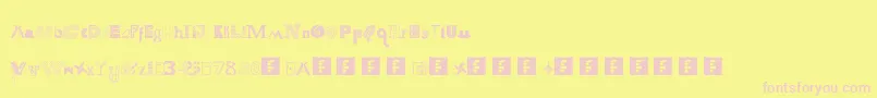FsCollaboration1-Schriftart – Rosa Schriften auf gelbem Hintergrund