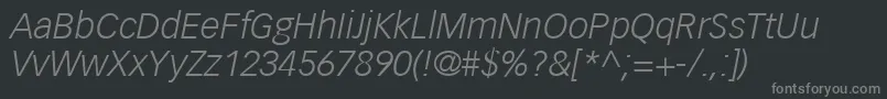 Шрифт VectoraLt46LightItalic – серые шрифты на чёрном фоне