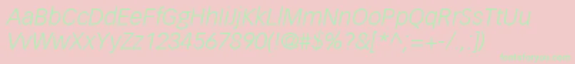 VectoraLt46LightItalic Font – Green Fonts on Pink Background