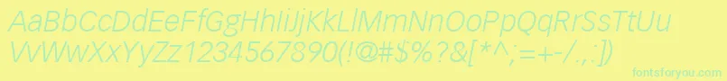 VectoraLt46LightItalic Font – Green Fonts on Yellow Background