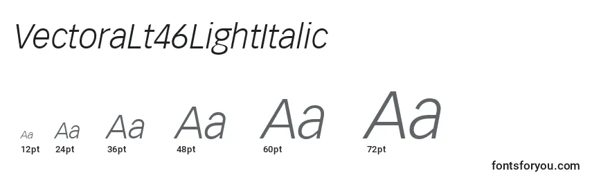 VectoraLt46LightItalic Font Sizes
