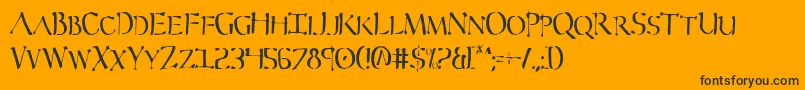 SeverCondensed-Schriftart – Schwarze Schriften auf orangefarbenem Hintergrund