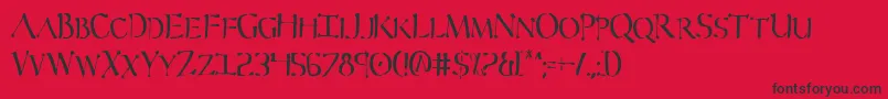 SeverCondensed-Schriftart – Schwarze Schriften auf rotem Hintergrund